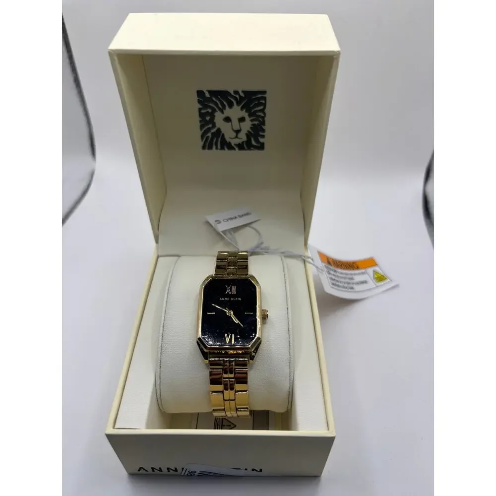 Anne Klein Women Watch Gold-Tone Black Dial - NWT